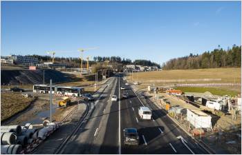 Début des grands travaux  sur la route de Berne 