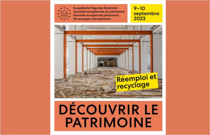 30es Journées européennes du patrimoine: réemploi et recyclage à l’honneur